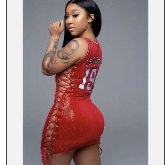 Shane Justin 20 Teal Sequin Bodycon Lace-Up Dress S Polyester/Spandex - Picture 10 of 12